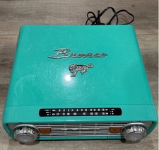 Rare Ion Ford Bronco Lp Turntable 4-in-1 Classic Car Record Player Radio Teal