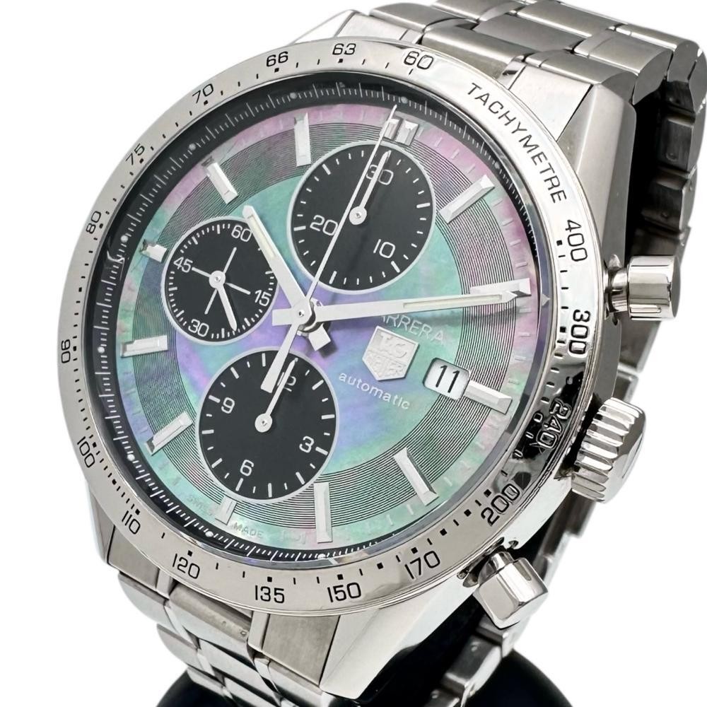 TAG HEUER Carrera CV201P Automatic Chronograph Watch in Stainless Steel with Black Dial