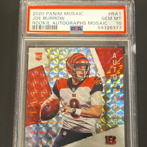 Panini 2020 Mosaic Joe Burrow Rookie Autographs Mosaic RA1 PSA 10 59326377