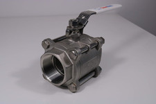 3/8" 3 Piece Full Port Ball Valve 800 PSI WOG Locking Handle Stainless Steel 316