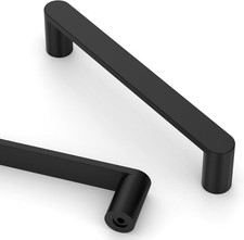 9 Pack Matte Black 5 Inch 128mm Hole Centers Kitchen Cabinet Pulls