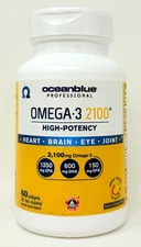 Ocean Blue High Potency OMEGA-3 2100 Fish Oil, 60 Softgels EXP: 1/2027