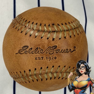 Eddie Bauer Light Brown Leather Souvenir Baseball Ball