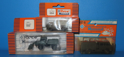 Roco H0 Minitanks VW T2 + Unimog +  STEYR 680 Löschfahrzeug TLF   TOPin OvP#8239