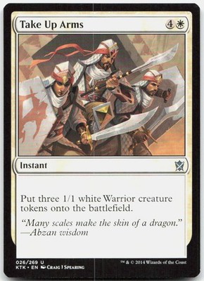Take Up Arms U Khans of Tarkir 26 NM Craig J Spearing