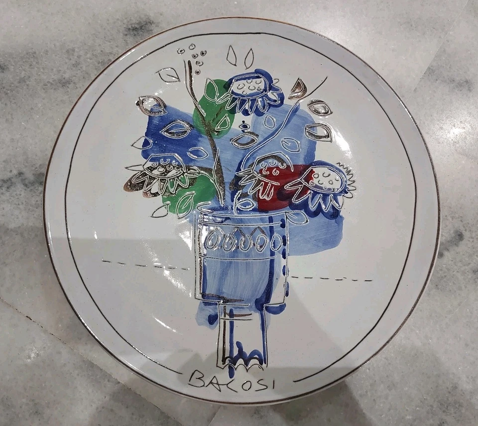 PIATTO CERAMICA L'ANTICA DI DERUTA REALIZZATO DA MANLIO BACOSI - Immagine 2 di 4