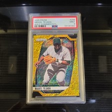 2025 Prizm Miguel Tejada Prizms Gold Shimmer FOTL SSP # 5/7 - A's PSA 9 Mint