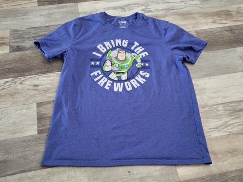 Buzz Lightyear I Bring The Fireworks T-Shirt Size XL Disney Blue Soft Dad Shirt - Picture 2 of 7