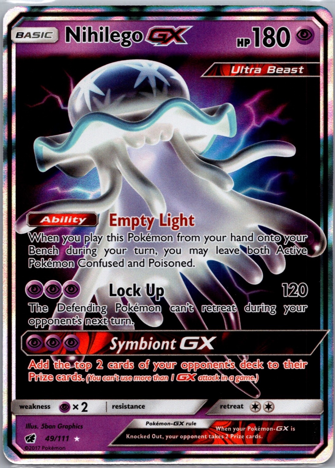 Nihilego GX Ultra Rare SM - Crimson Invasion 49/111 NM