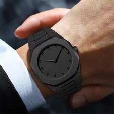 New Fashionable Men's Watch Simple Black Male Quartz Watches Arabic
