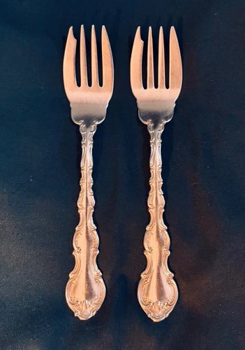 Two (2) GORHAM STRASBOURG STERLING SILVER SALAD FORKS - 6 3/8”, No Monogram