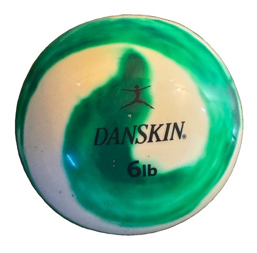 Danskin 6 lb Weighted Toning Ball Green White Marble Exercise Fitness Core