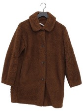 Uniqlo Damen Mantel S Braun 100% Polyester Overcoat