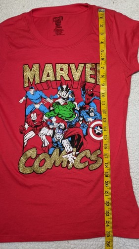 MARVEL COMICS Boy's Red Sz Large 11/13 Avengers T-Shirt Hulk Iron Man Tee Shirt - Picture 4 of 6