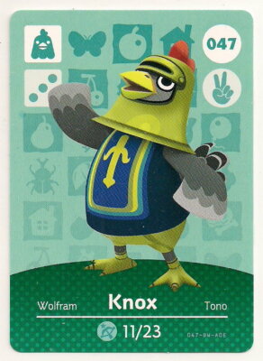 amiiboカード Animal Crossing amiibo Card: Knox 047 47 Series 1 Chicken New
