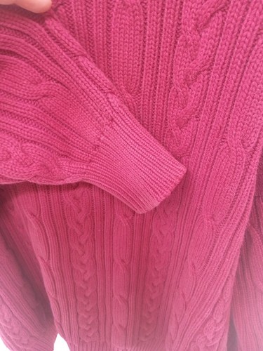 Vintage Varsity by Savile Row Sweater Mens XL Maroon Cable Knit Heavy Preppy Y2k - Picture 6 of 8