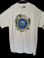 Earthly Concerns Hear The Rhythm Of The Earth Vintage 1991 T-Shirt Lee XXL Whit