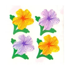 Vintage 80's Great Seven 7 PEARLY Violettes Flowers Sticker Mod