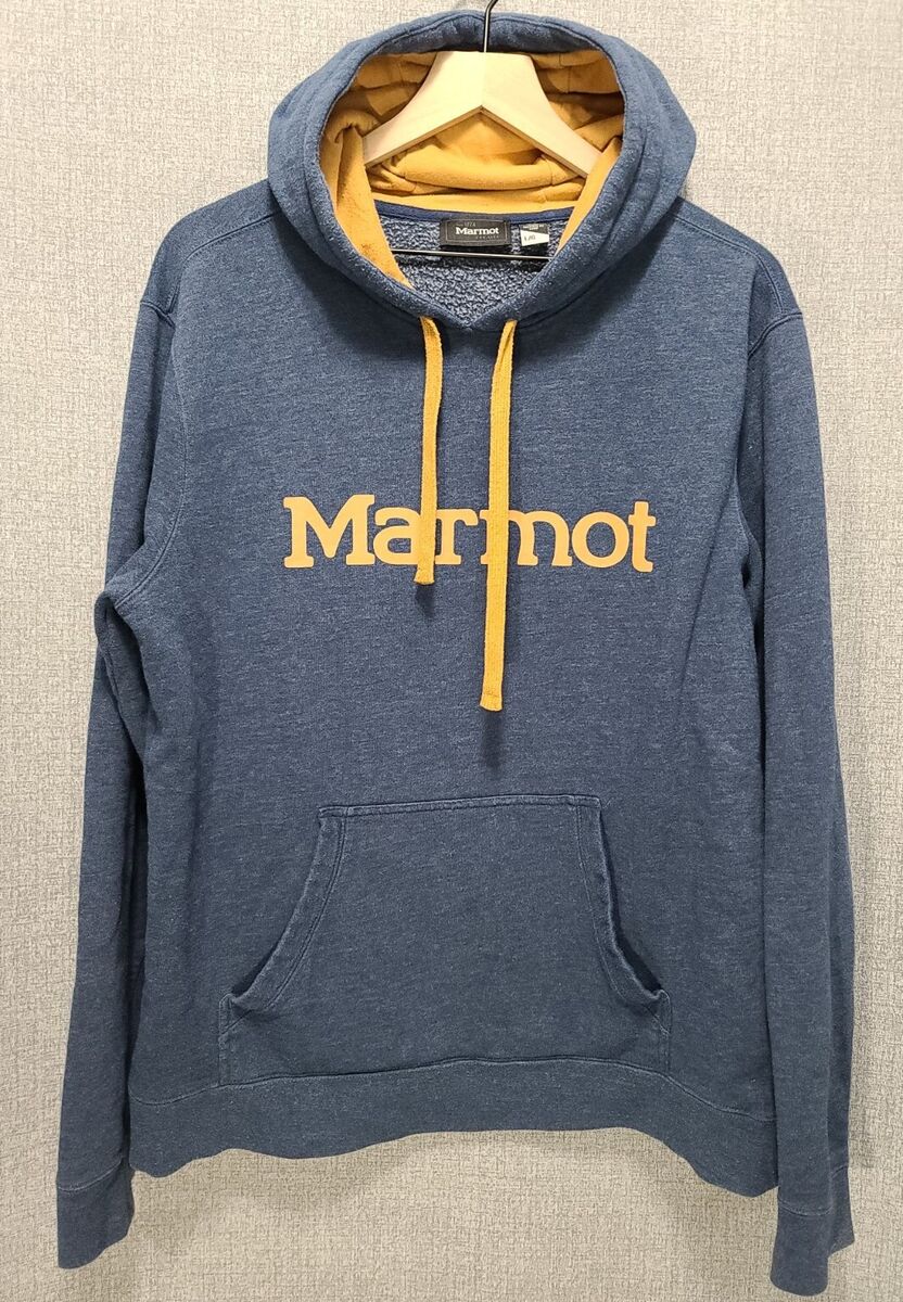Marmot Hoodie Men's Large Blue Long Sleeve Sweatshirt Marmot Hoodie Men's Large Blue Long Sleeve Sweatshirt