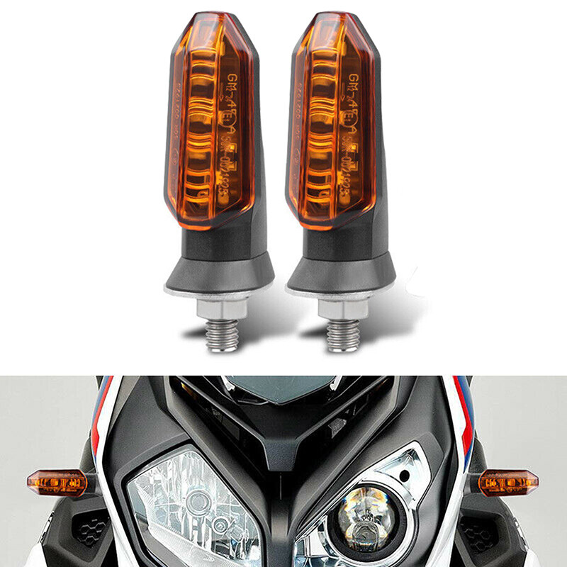 Pair Front Turn Signal Light Amber 12V Blinker Lamps 8MM Thread