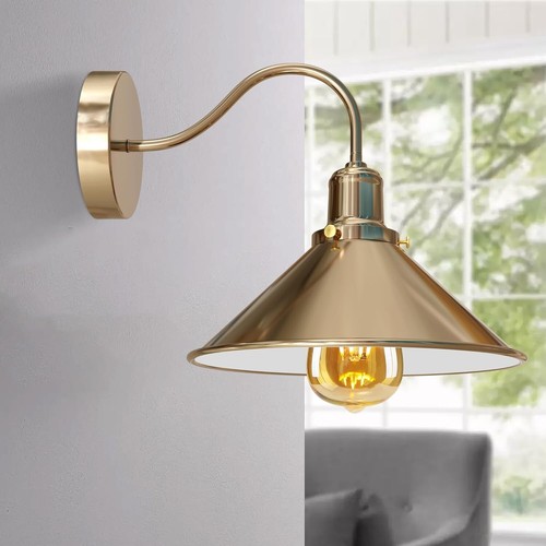 E27 Vintage Industrial Wall Light Metal Brushed Adjustable Swan Neck Wall Lamp - Picture 7 of 65