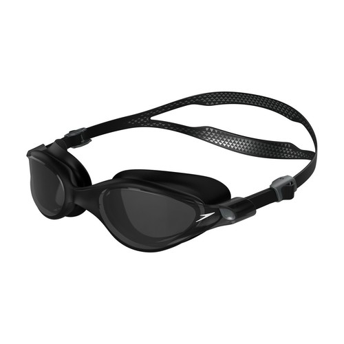 SPEEDO VUE BLACK TINTED SWIMMING GOGGLES TRAINING ANTIFOG IQ FIT GYM