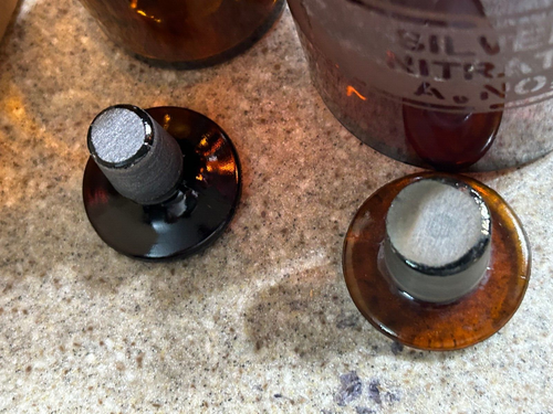 Lot of 3 - Large 6 - 8" Vintage Brown Glass Apothecary Jar Amber Bottle Chemist - Picture 5 of 15