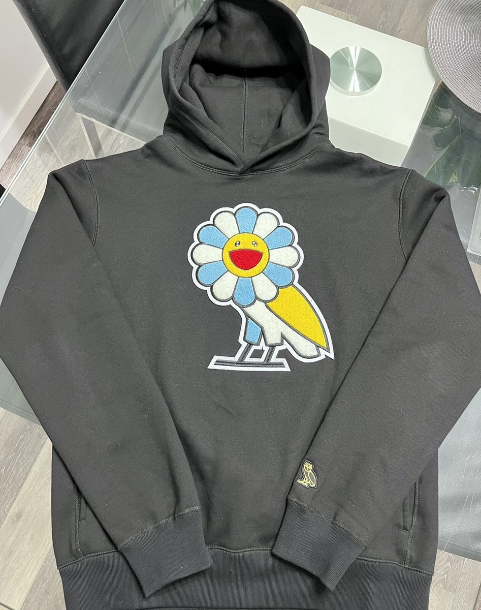 Takashi Murakami x October's Very Own Graphic Print Crew Neck Hoodie -  Black Sweatshirts & Hoodies, Clothing - WTAKO20041