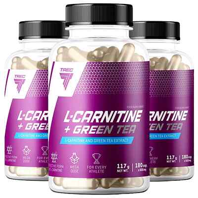 TREC L-CARNITINE+GREEN TEA - 90-180 Caps - effective fat burner slimming pills