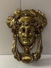 Vintage Old Brass Hand Crafted Door Knocker Handle Lady Figure Decorative