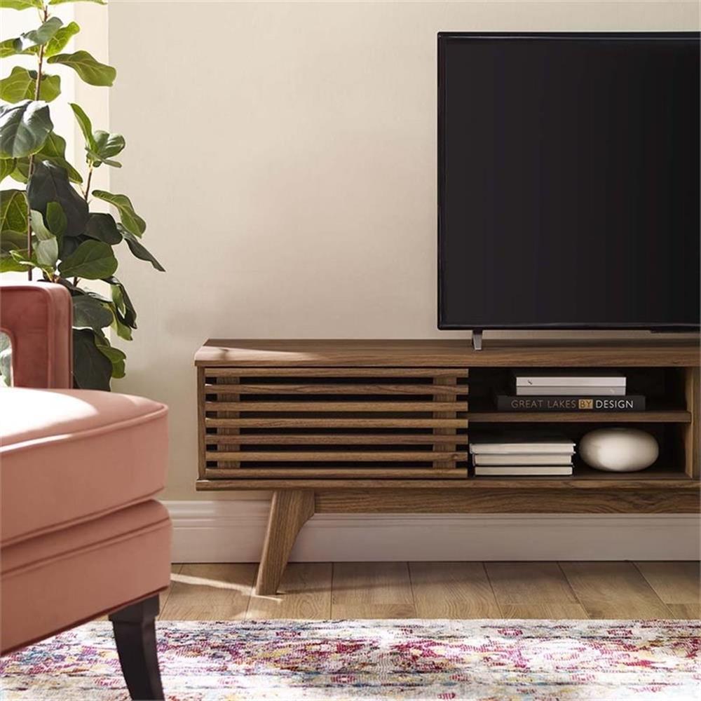 Modway Render 70" Modern Wood Media Console for TVs up to 78" in Walnut