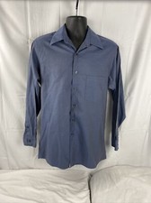 dkny mens button down size 15 1/2 Long sleeve Blue