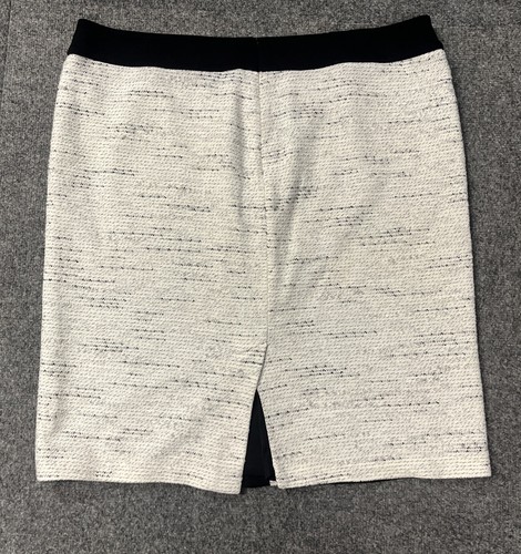 Calvin Klein Women's Black & White Pencil Front Zipper Skirt Size 16w Career - Picture 6 of 7