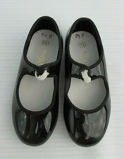 Girls Spotlights Size 8 1/2 Black Shiny Dance Tap Shoes