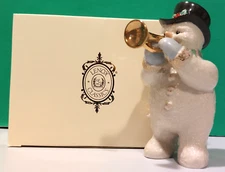LENOX SNOWMAN SWING Holiday Horn sculpture Trumpet -- NEW in BOX