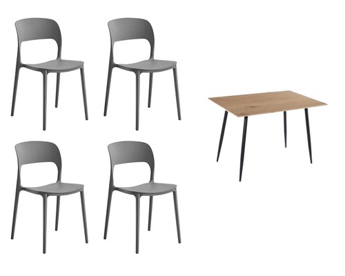 Mesa de comedor de plástico apilable moderno estilo estándar patio interior sillas retro - Imagen 19 de 25