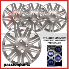 COPRICERCHI FIAT DOBLO 14" R14 COPPE RUOTA COPRIRUOTA BORCHIE LOGO BLU SET 4 PZ