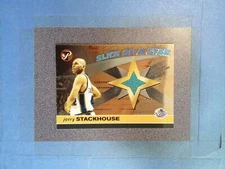 JY15) 2001 Topps Pristine JERRY STACKHOUSE Jersey Slice Of A Star Detroit