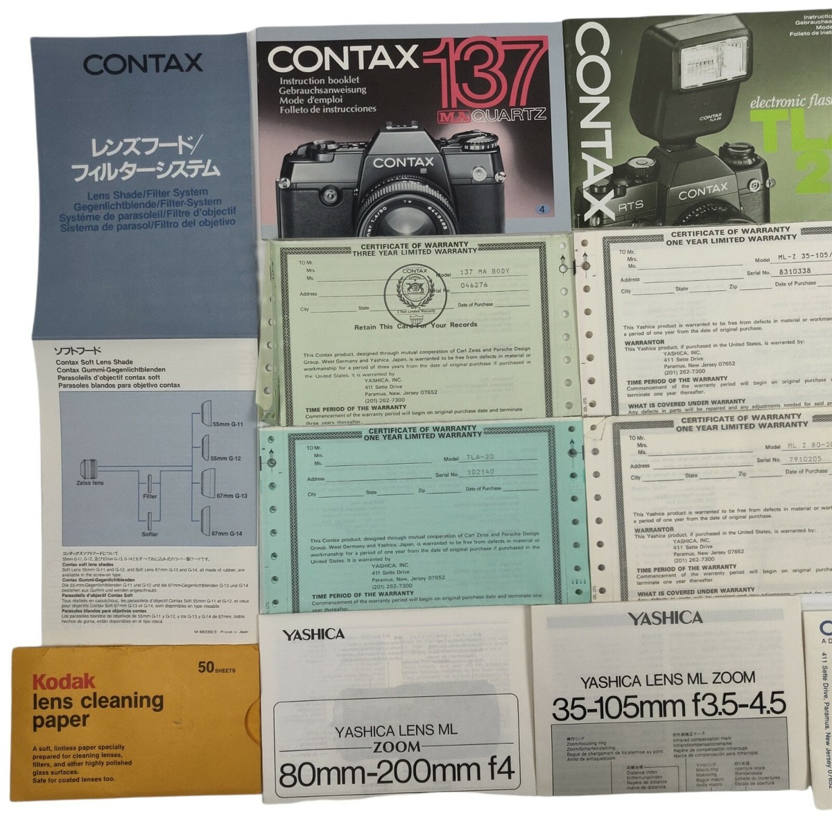 Contax 137 Ma Quartz + 2 Yashica 80-200mm - 35-105mm Lenses +