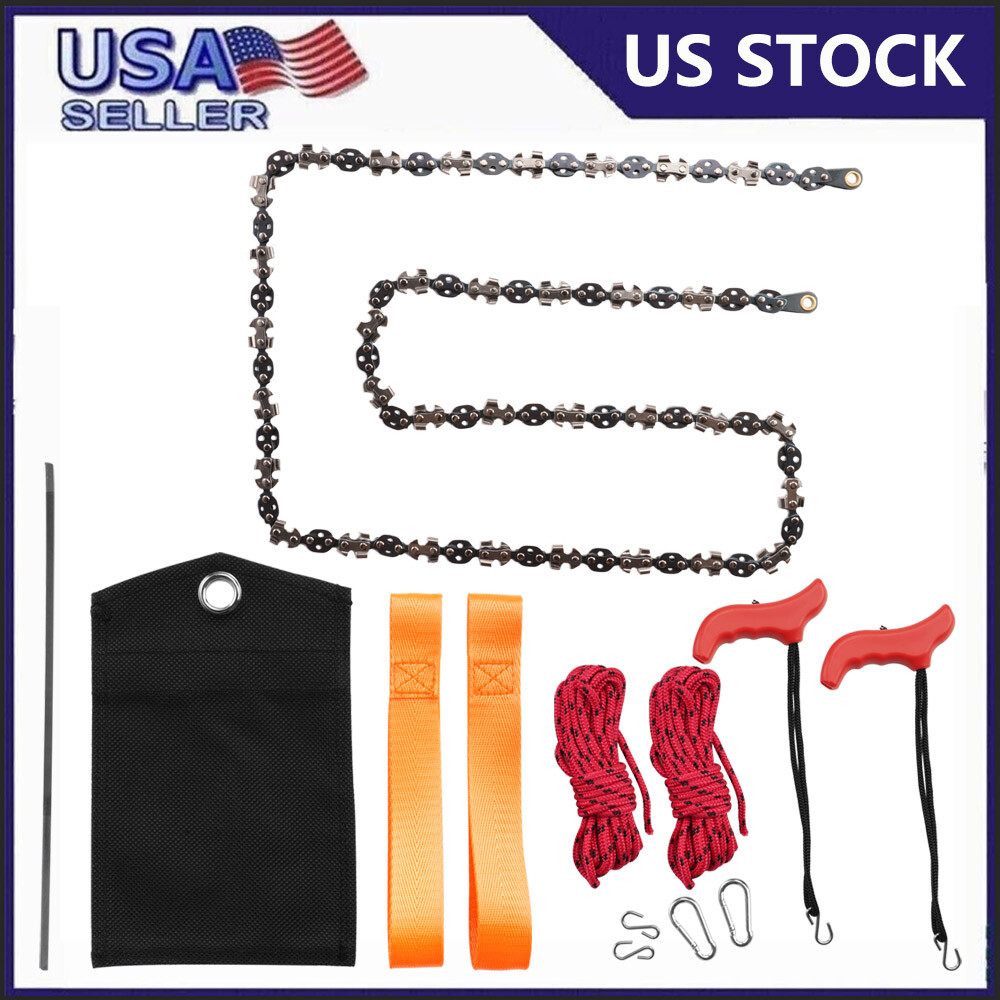 53 Inch Rope Saw, High Reach Tree Limb Hand Rope Chain Saw, 68 Sharp ...