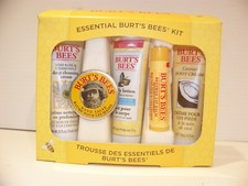 BURT'S BEES ESSENTIALS KIT TRAVEL SIZE CLEANSING CREAM HAND SALVE LOTION BALM 
