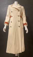 Vtg Vincent S. Rebicek Coat Double Breasted Beige  Military Style Regal Nautical