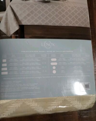Lenox LAUREL LEAF IVORY TABLECLOTH 70" x 144" Easter Christmas Holiday NEW - Picture 3 of 7
