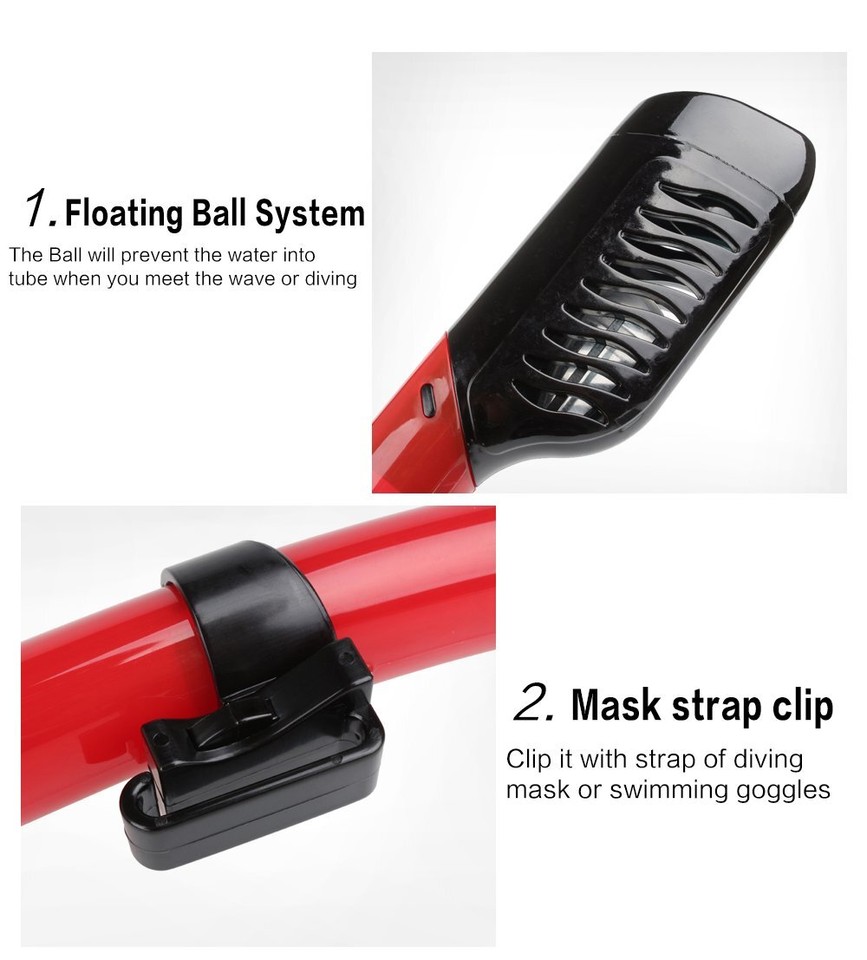 COPOZZ Diving Dry Top Snorkel with Oneway Purge Valve Silicone