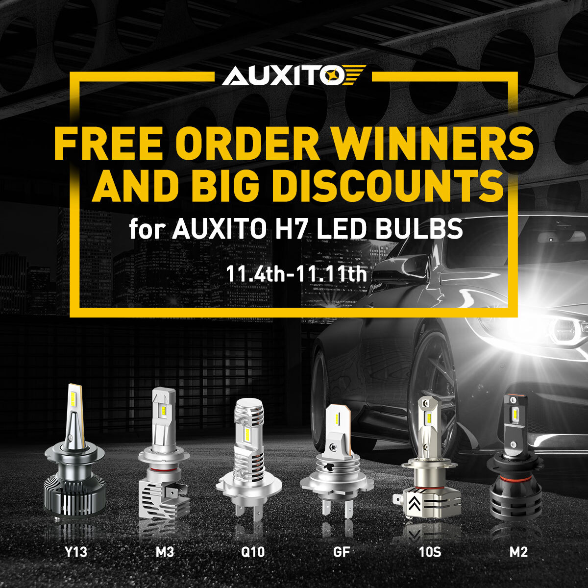 AUXITO H7 LED White High/Low Beam Headlight Conversion Kit Bulbs 6500K Power M