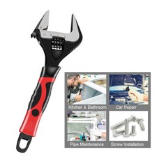 Adjustable Spanner Wrench 0-30MM Wide Jaw Tool Plumbing Bathroom Nut Openings