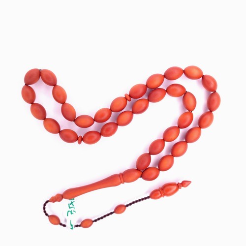 Darkening German Fiber Prayer Beads Oval, Alman Tesbih Tasbih Misbaha 985 - Picture 1 of 13