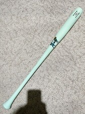 Maple Wood Baseball Bat 34in 30.7oz. Full Cool Mint / Tropical Logo. Cupped End