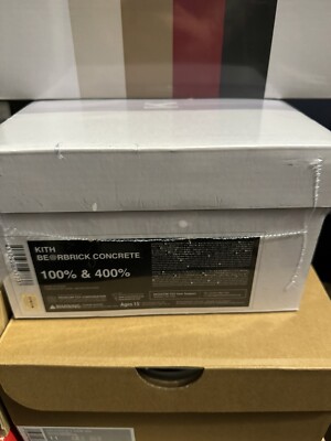 Kith for Bearbrick 100% & 400% PYRE BE@RBRICK KITH Concrete 400