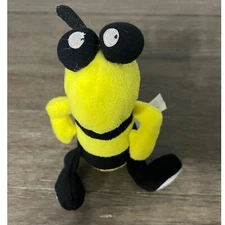 Vtg 1996 Stuffins Bee Plush Stuffed Animal Toy Yellow Black Stripes Wings Kids